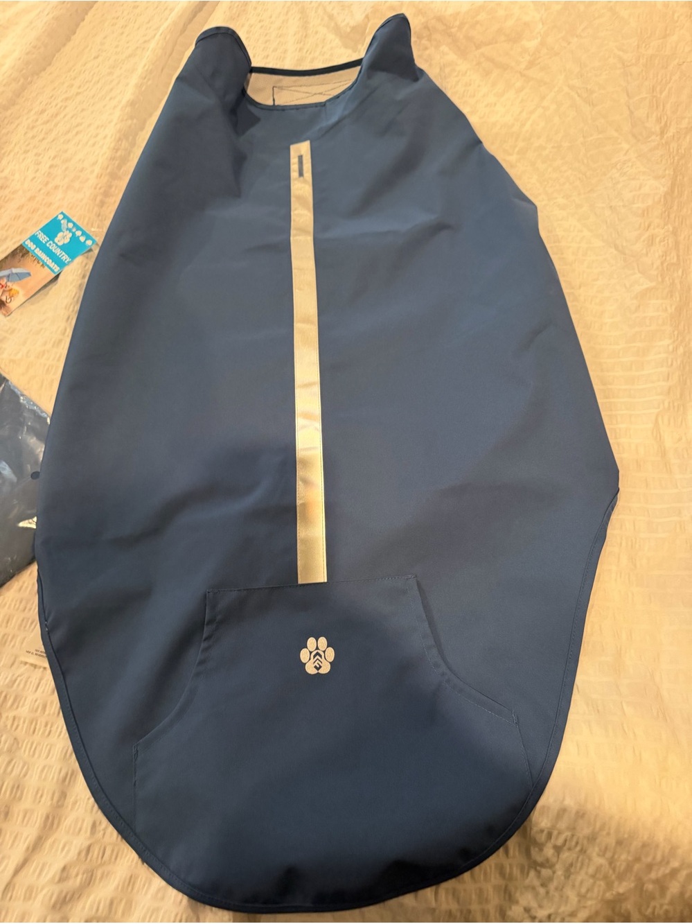 Free Country Dark Navy Dog Rain Jacket with Reflective Trim